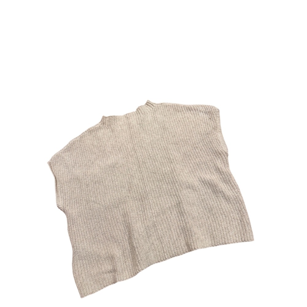 FP‎ Beach Free People Beige Ribbed Mock Neck Boxy Knit Sweater Vest Top Small - Picture 2 of 4